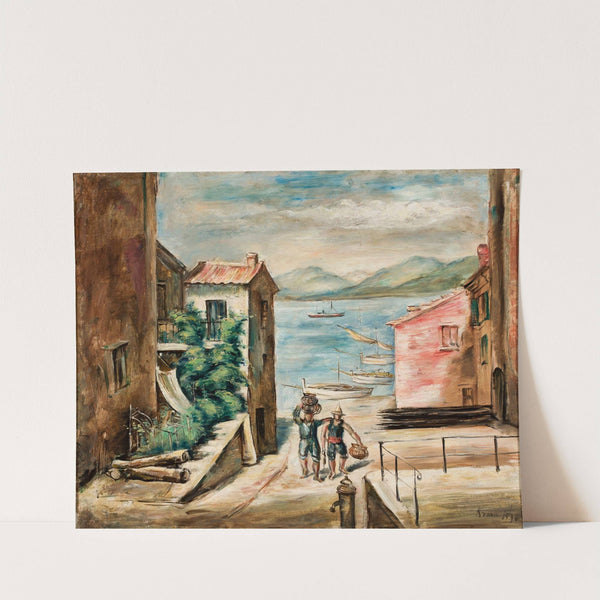 Return from a fishing trip (Small town by the water) (1930) by Roman Kramsztyk