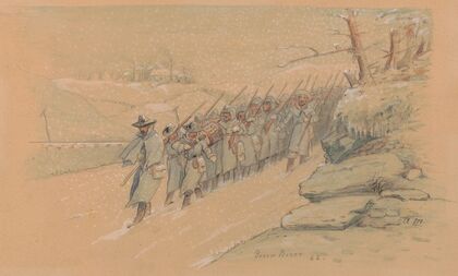 Return from picket duty, Green River, Kentucky, February 1862