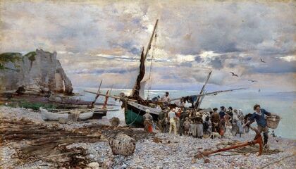 RETURN OF THE FISHING BOATS, ÉTRETAT