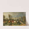 Returning from the Field, in the background a small village (1883) by Friedrich Voltz