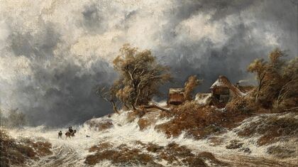 Returning Home in a Winter Landscape