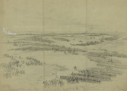 Review at Falmouth 1863. Infantry of the Army of the Potomac