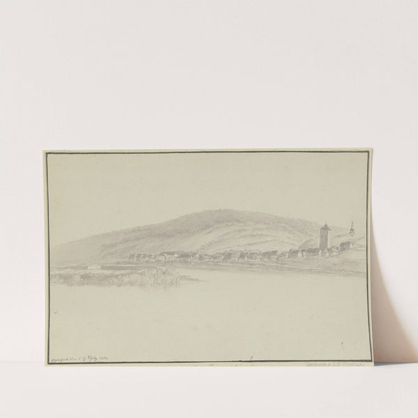 Rheinansicht mit Blick auf Weißenturm gegenüber Neuwied, rechts oben das General-Hoche-Denkmal by Christian Georg Schütz the Younger