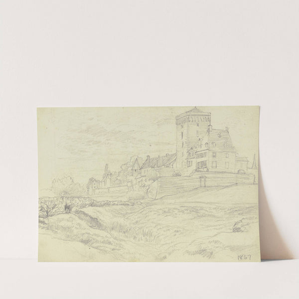 Rheintor mit Zollturm in Zons by Otto Scholderer