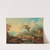 Rhenish river landscape with countryfolk by Franz Hochecker