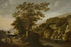 Rhine landscape with a waterfall