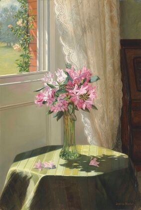 Rhododendrons by a window