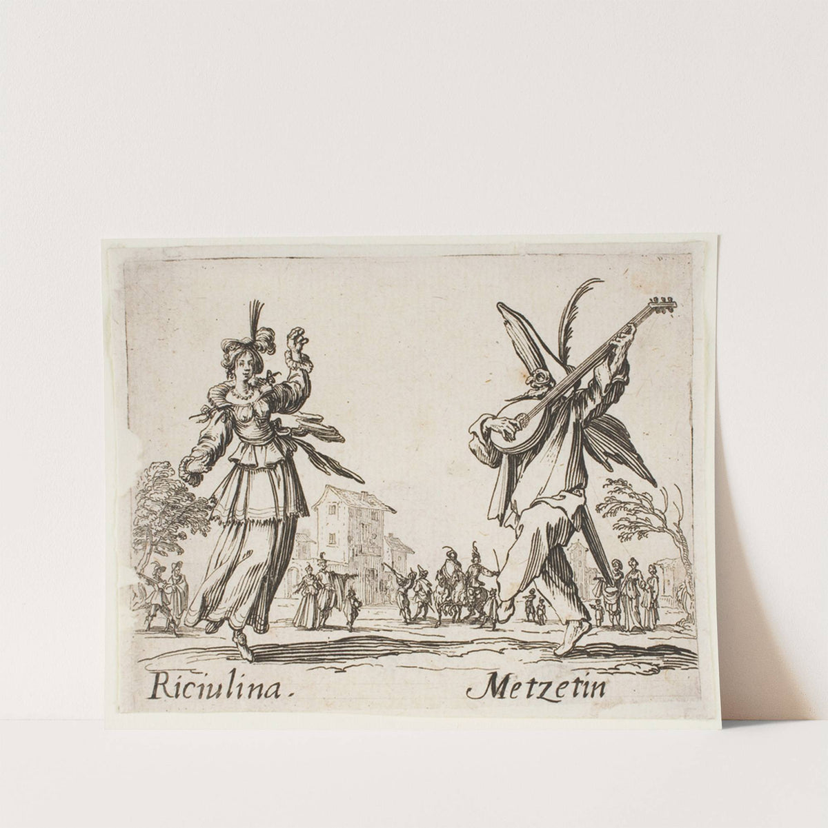 Riciulina and Metzetin (1631) by Jacques Callot