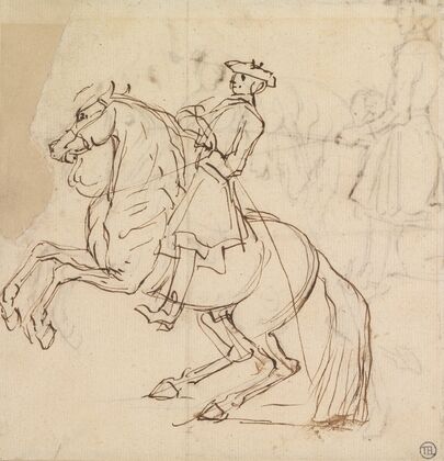 Rider on a Horse, Rearing to Left