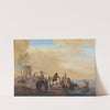 Riders and horses resting by a river by Philips Wouwerman