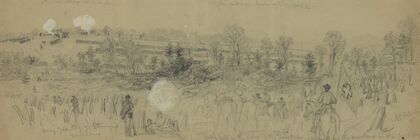 Rifle pits on the right of the Orange Turnpike occupied by the regulars on the first day and by the 6th corps subsequently