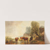 Rinderherde am Wasser by Friedrich Voltz