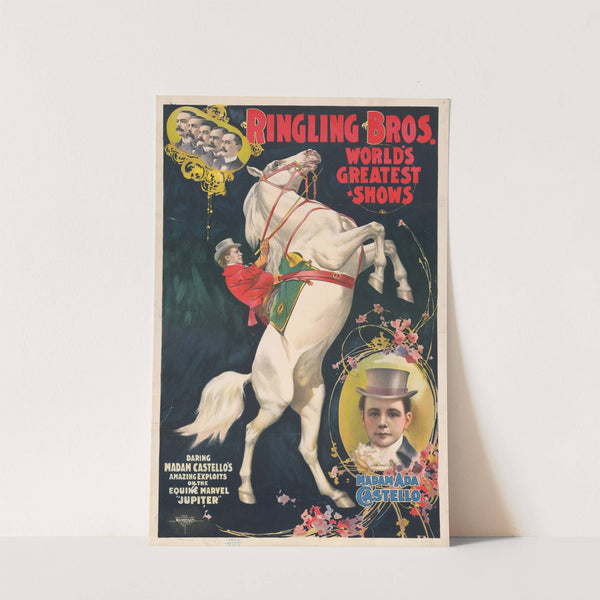 Ringling Bros. World’s Greatest Shows – Madam Ada Castello (1899) by Courier Litho. Co.