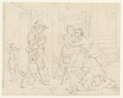 Rip and his termagant wife (1849)