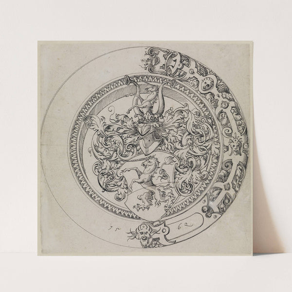 Riss für Rundscheibe mit nicht identifiziertem Wappen (1562) by Jost Ammann