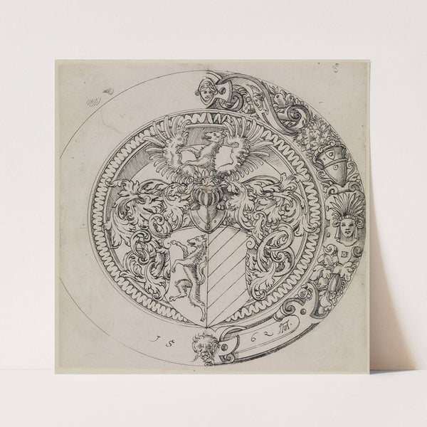 Riss für Rundscheibe mit nicht identifziertem Wappen (1562) by Jost Ammann