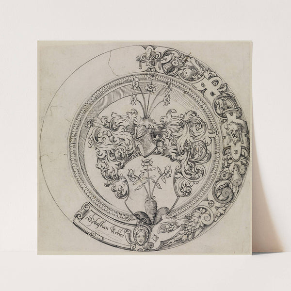 Riss für Rundscheibe mit Wappen Sebastian Kobler (1562) by Jost Ammann