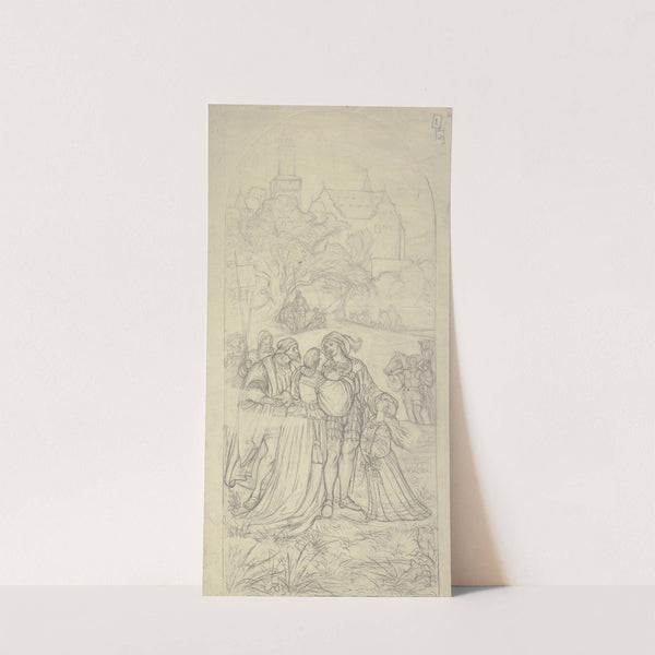 Ritter Hartmut von Kronberg nimmt von seinen Angehörigen Abschied by Victor Müller