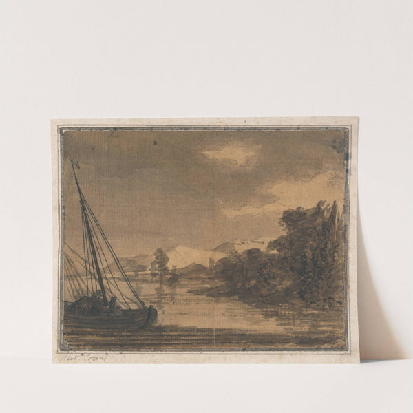 River and Boat by Alexander Cozens