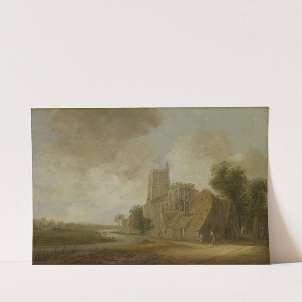 River and Church in ruins by Wouter Knijff