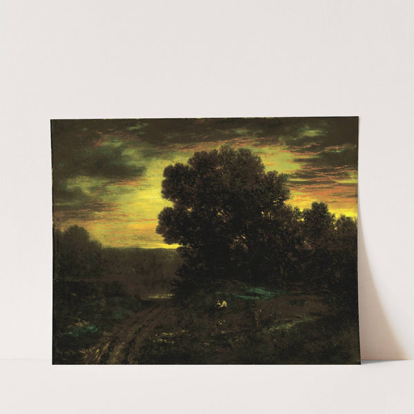 River Landscape at Sunset by David Johnson