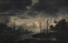 River Landscape in Moonlight