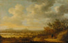 River Landscape in the Evening with Resting Wanderers
