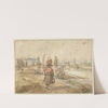 River Landscape with a Woman Carrying a Basket on her Head, Fishermen and Other Figures near the Walls of a Town by Hendrick Avercamp