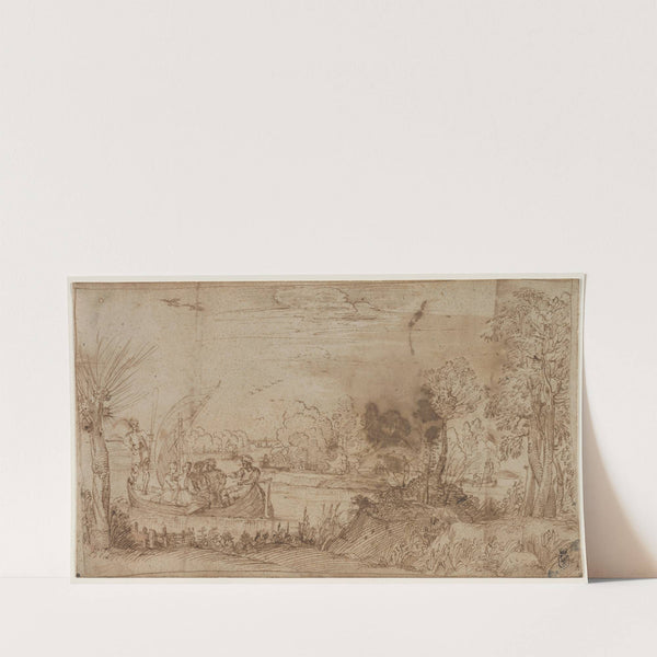 River Landscape with Boats (c. 1590) by Annibale Carracci