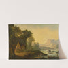 River Landscape With Figures by Continental School