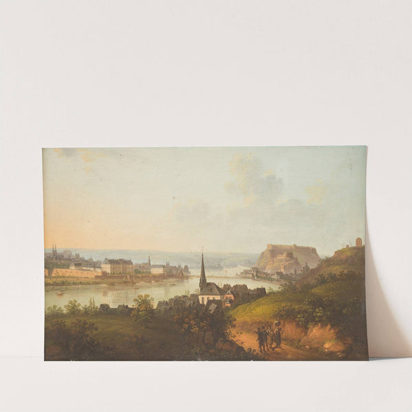 River Rhine at Koblenz overlooking castle and fort Ehrenbreitstein by Jakob Diezler