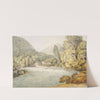 River Scene With Mountains, probably Lake District by Francis Towne