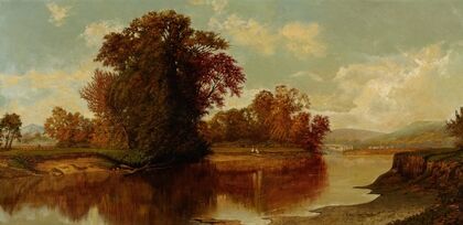 River Vista with Covered Bridge (19th Century) — size preview