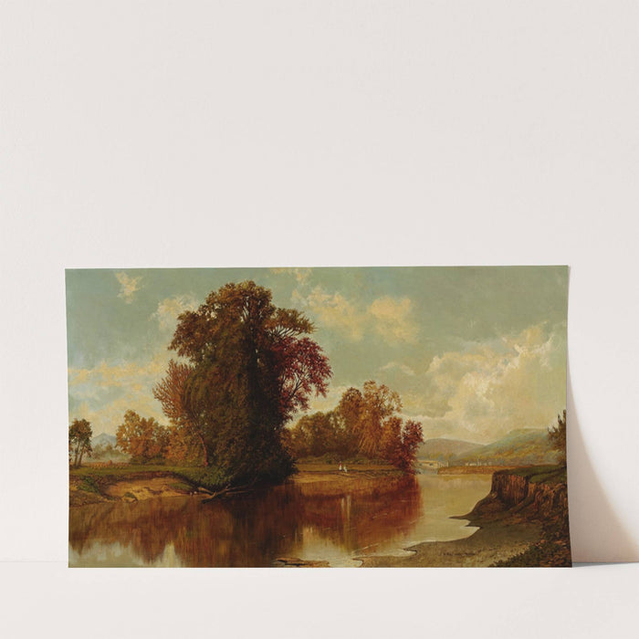 River Vista with Covered Bridge (19th Century) by American School