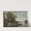 River with a Distant Tower (1865) by Jean-Baptiste-Camille Corot