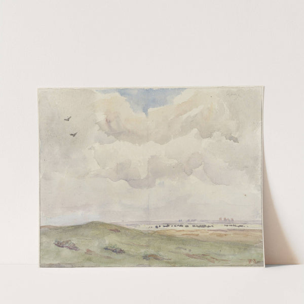 Rivierlandschap met kerktoren, bij storm by Frans Smissaert