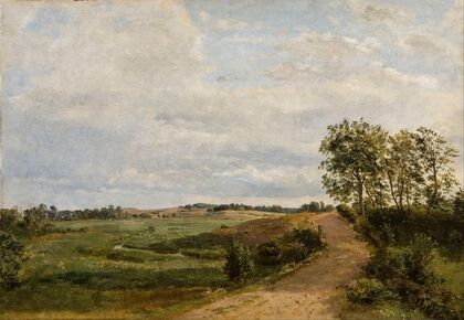 Road across the hills. Study