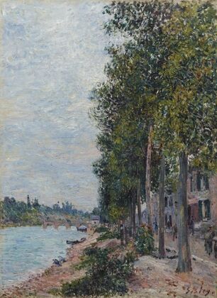 Road Along the Seine at Saint-Mammes (1880s) — size preview