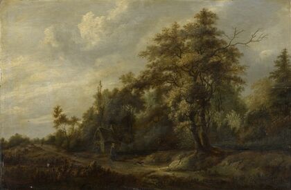 Road in the Woods with Staffage Figures
