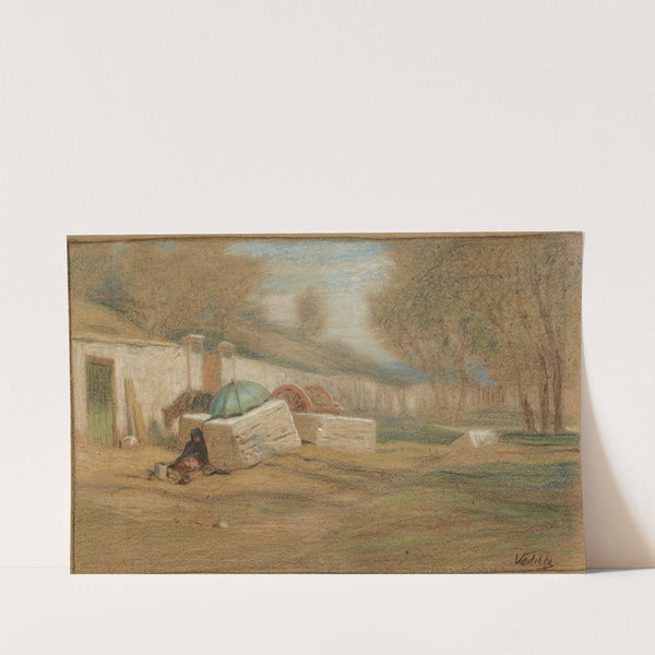 Roadside Figure and Umbrella (c. 1890) by Elihu Vedder