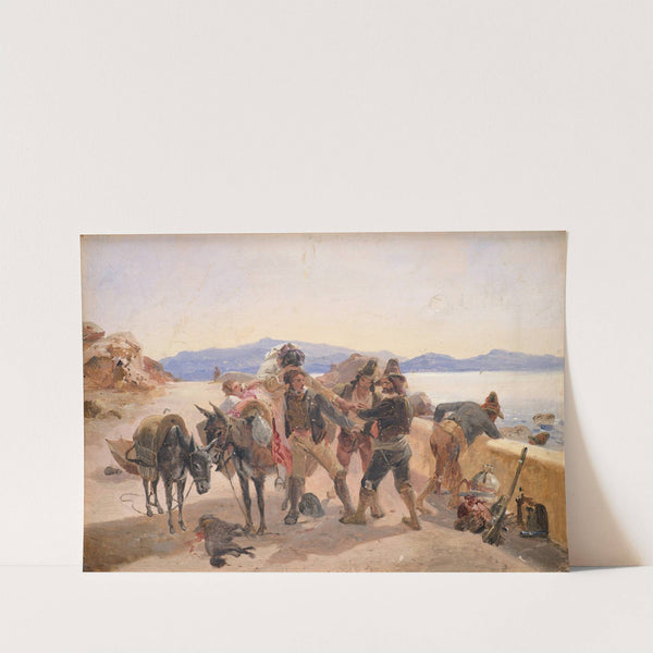 Robbers Attacking Travellers by Johann Baptist Kirner