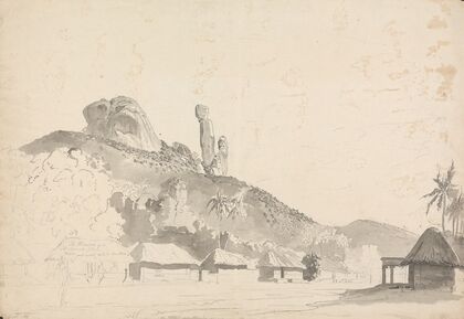 Rock Formation Above a Village