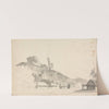 Rock Formation Above a Village by Samuel Davis
