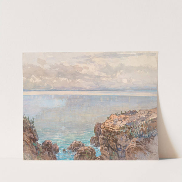 Rocky coast and quiet sea by Fritz Lach