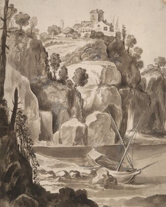 Rocky Coast with a Boat