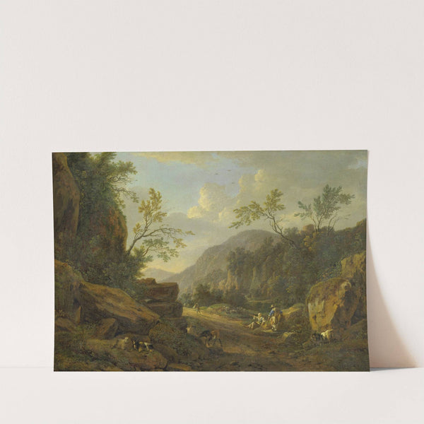 Rocky Landscape in the Evening Light by Johann Franz Ermels