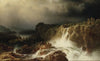 Rocky Landscape with Waterfall