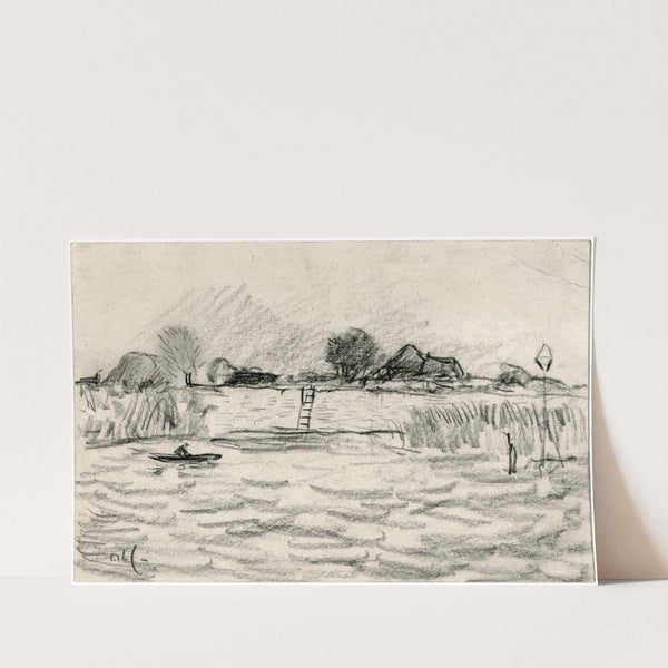 Roeibootje op een meer by Adolf le Comte