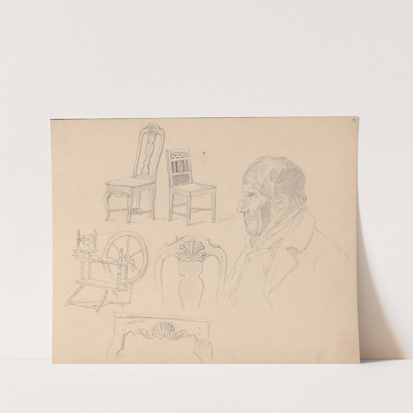 Rokk; stoler; bord; Christen Jacobsen, Nevlunghavn (1861) by Adolph Tidemand
