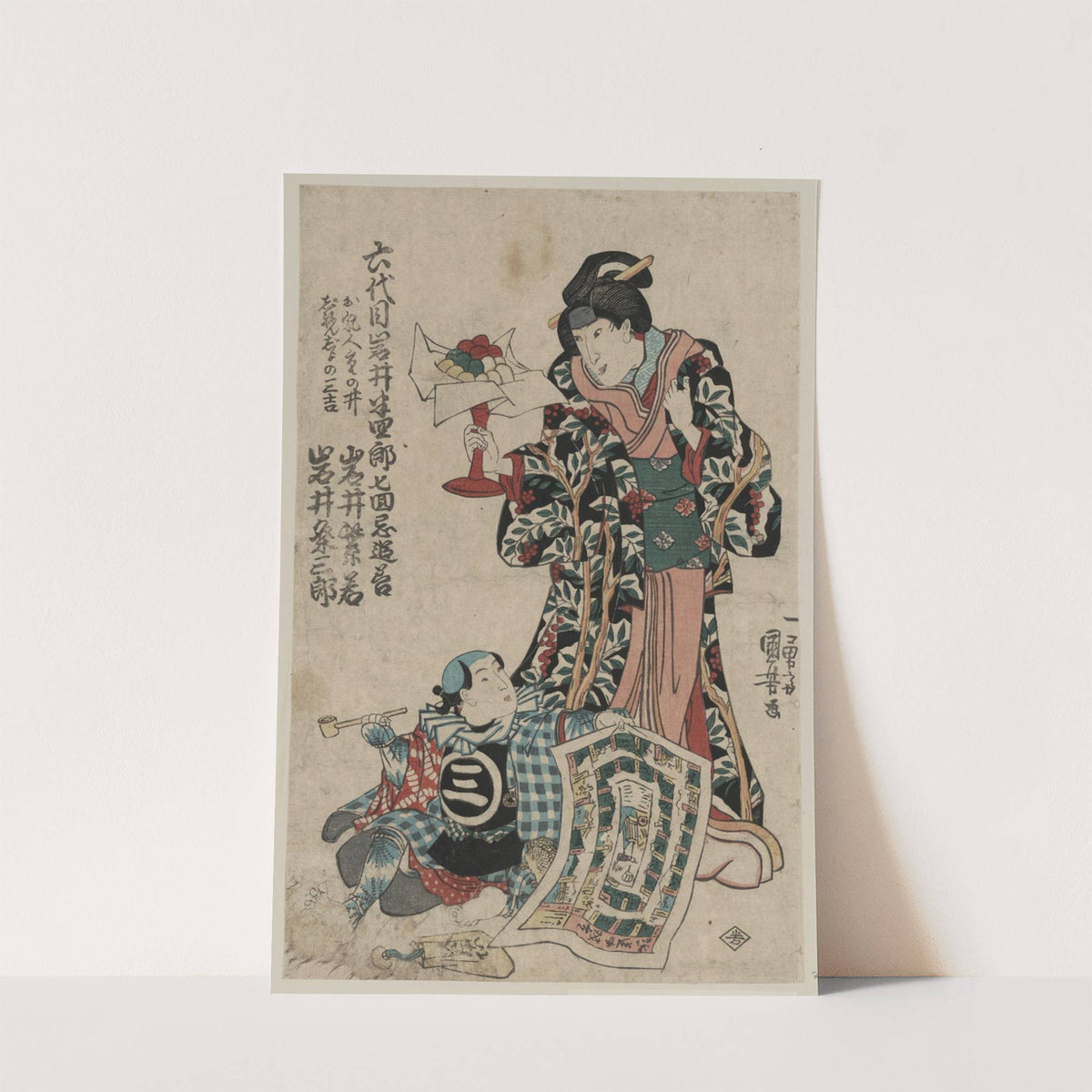 Rokudaime iwai hanshirō shichikaiki tsuizen (shigenoi ko wakare) by Utagawa Kuniyoshi